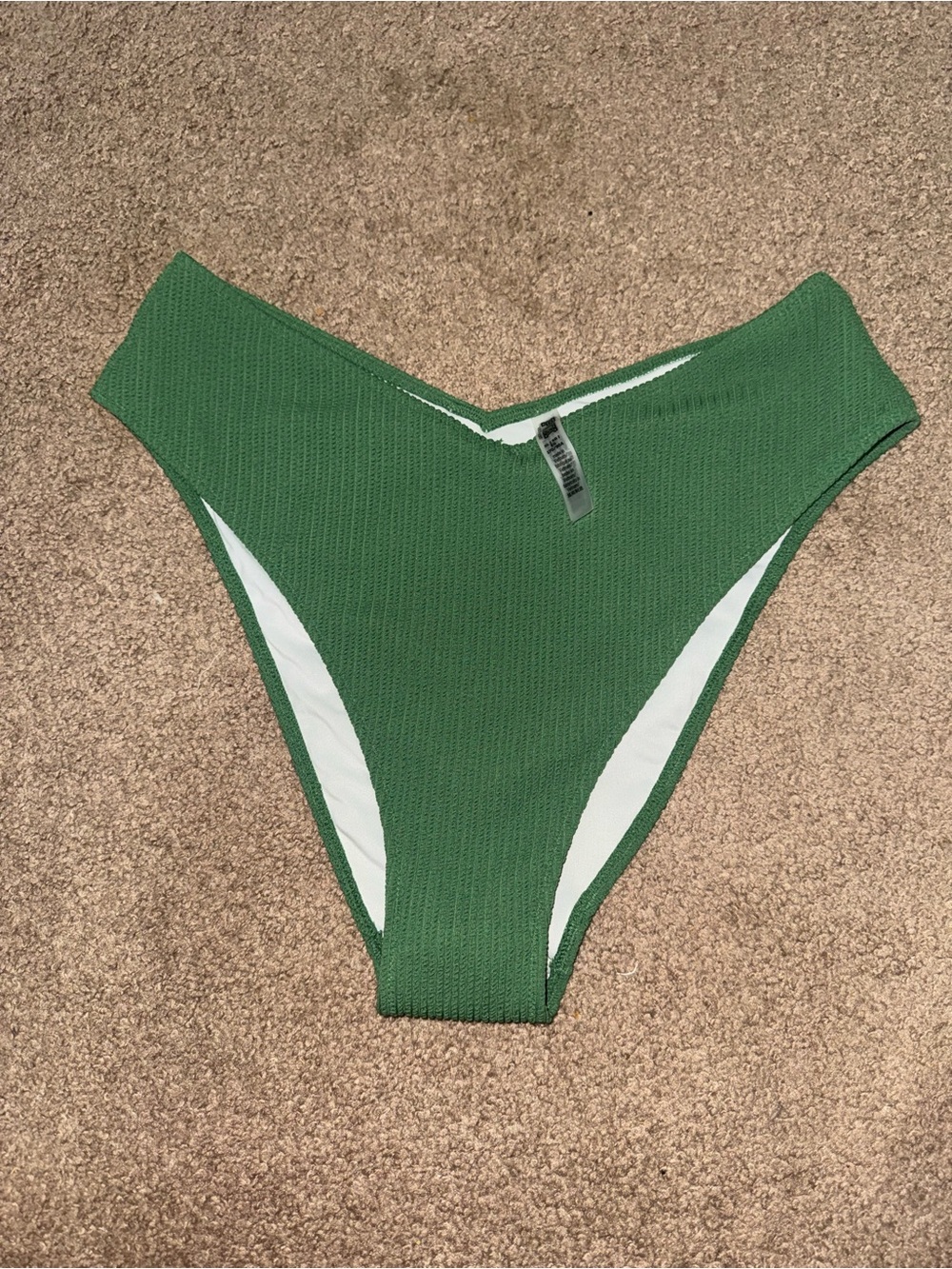 PINK Victoria's Secret Green Textured High-Cut Bikini Bottom